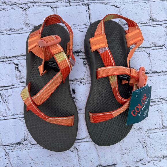 Chaco Shoes - Chaco Sandal Z Cloud Topline Tiger Orange Strappy Summer Adjustable Size 6